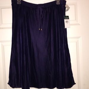 NWT LAUREN VELVET DARK PURPLE SKIRT